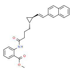 ChemSpider 2D Image | Methyl 2-[(4-{(1R,2R)-2-[(E)-2-(2-naphthyl)vinyl]cyclopropyl}butanoyl)amino]benzoate | C27H27NO3