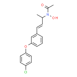 ChemSpider 2D Image | N-{(3E)-4-[3-(4-Chlorophenoxy)phenyl]-3-buten-2-yl}-N-hydroxyacetamide | C18H18ClNO3