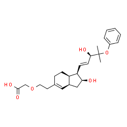 ChemSpider 2D Image | (2-{(1R,2S,3aR,7aR)-2-Hydroxy-1-[(1E,3R)-3-hydroxy-4-methyl-4-phenoxy-1-penten-1-yl]-2,3,3a,6,7,7a-hexahydro-1H-inden-5-yl}ethoxy)acetic acid | C25H34O6