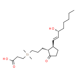ChemSpider 2D Image | 3-[(3-{(1R,2R)-2-[(1E,3R)-3-Hydroxy-1-octen-1-yl]-5-oxocyclopentyl}propyl)(dimethyl)silyl]propanoic acid | C21H38O4Si