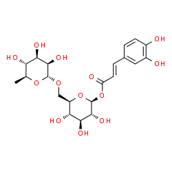 ChemSpider 2D Image | 6-O-(6-Deoxy-alpha-L-mannopyranosyl)-1-O-[(2E)-3-(3,4-dihydroxyphenyl)-2-propenoyl]-beta-D-glucopyranose | C21H28O13