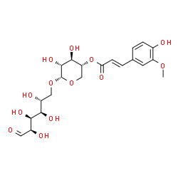 ChemSpider 2D Image | 6-O-{4-O-[(2E)-3-(4-Hydroxy-3-methoxyphenyl)-2-propenoyl]-alpha-D-xylopyranosyl}-D-glucose | C21H28O13
