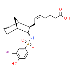 ChemSpider 2D Image | (5Z)-7-[(1R,2R,3R,4S)-3-({[4-Hydroxy-3-(~125~I)iodophenyl]sulfonyl}amino)bicyclo[2.2.1]hept-2-yl]-5-heptenoic acid | C20H26125INO5S