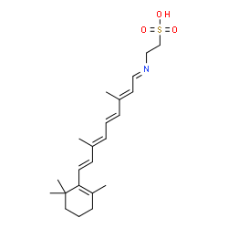 ChemSpider 2D Image | 2-{(E)-[(2E,4E,6E,8E)-3,7-Dimethyl-9-(2,6,6-trimethyl-1-cyclohexen-1-yl)-2,4,6,8-nonatetraen-1-ylidene]amino}ethanesulfonic acid | C22H33NO3S