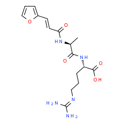 ChemSpider 2D Image | N-[(2E)-3-(2-Furyl)-2-propenoyl]-L-alanyl-N~5~-(diaminomethylene)-L-ornithine | C16H23N5O5