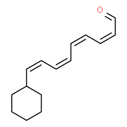 ChemSpider 2D Image | (2Z,4Z,6Z,8Z)-9-Cyclohexyl-2,4,6,8-nonatetraenal | C15H20O