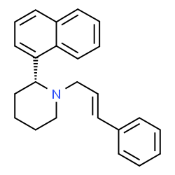 ChemSpider 2D Image | (2R)-2-(1-Naphthyl)-1-[(2E)-3-phenyl-2-propen-1-yl]piperidine | C24H25N