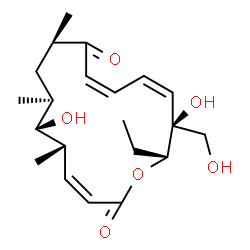 ChemSpider 2D Image | (5S,6S,7S,9R,13Z,15S,16R)-16-Ethyl-6,15-dihydroxy-15-(hydroxymethyl)-5,7,9-trimethyloxacyclohexadeca-3,11,13-triene-2,10-dione | C21H32O6