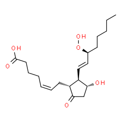 ChemSpider 2D Image | (5Z,11alpha,13E,15S)-15-Hydroperoxy-11-hydroxy-9-oxoprosta-5,13-dien-1-oic acid | C20H32O6