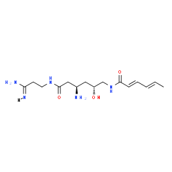 ChemSpider 2D Image | (2E,4E)-N-[(2R,4R)-4-Amino-6-{[(3Z)-3-amino-3-iminopropyl]amino}-2-hydroxy-6-oxohexyl]-2,4-hexadienamide | C15H27N5O3