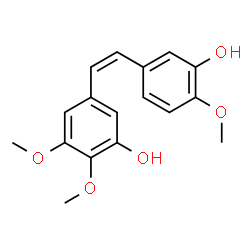 ChemSpider 2D Image | 5-[(Z)-2-(3-Hydroxy-4-methoxyphenyl)vinyl]-2,3-dimethoxyphenol | C17H18O5