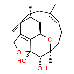 ChemSpider 2D Image | (1R,3R,4S,7Z,11S,12S,13S)-3,4,7,11-Tetramethyl-14,18-dioxatetracyclo[9.6.1.0~4,16~.0~13,17~]octadeca-7,16-diene-12,13-diol | C20H30O4
