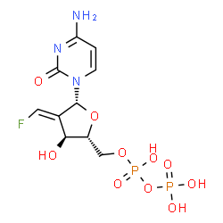 ChemSpider 2D Image | 2'-Deoxy-2'-(fluoromethylene)cytidine 5'-(trihydrogen diphosphate) | C10H14FN3O10P2