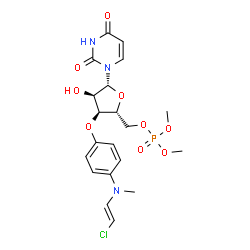 ChemSpider 2D Image | 3'-O-(4-{[(E)-2-Chlorovinyl](methyl)amino}phenyl)-5'-O-(dimethoxyphosphoryl)uridine | C20H25ClN3O9P