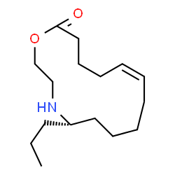 ChemSpider 2D Image | (5S,10Z)-5-Propyl-1-oxa-4-azacyclopentadec-10-en-15-one | C16H29NO2