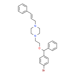ChemSpider 2D Image | 1-{2-[(4-Bromophenyl)(phenyl)methoxy]ethyl}-4-[(2E)-3-phenyl-2-propen-1-yl]piperazine | C28H31BrN2O