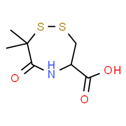 ChemSpider 2D Image | 7,7-Dimethyl-6-oxo-1,2,5-dithiazepane-4-carboxylic acid | C7H11NO3S2