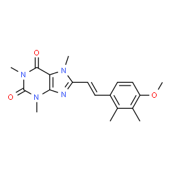 ChemSpider 2D Image | 8-[(E)-2-(4-Methoxy-2,3-dimethylphenyl)vinyl]-1,3,7-trimethyl-3,7-dihydro-1H-purine-2,6-dione | C19H22N4O3