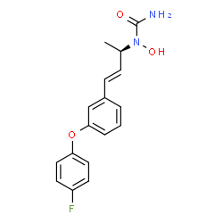 ChemSpider 2D Image | 1-{(2R,3E)-4-[3-(4-Fluorophenoxy)phenyl]-3-buten-2-yl}-1-hydroxyurea | C17H17FN2O3