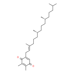 ChemSpider 2D Image | 2,3-Dimethyl-5-[(2E,7R,11R)-3,7,11,15-tetramethyl-2-hexadecen-1-yl]-1,4-benzoquinone | C28H46O2