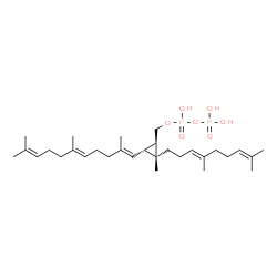 ChemSpider 2D Image | {(1R,2R,3R)-2-[(3E)-4,8-Dimethyl-3,7-nonadien-1-yl]-2-methyl-3-[(1E,5E)-2,6,10-trimethyl-1,5,9-undecatrien-1-yl]cyclopropyl}methyl trihydrogen diphosphate | C30H52O7P2