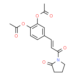 ChemSpider 2D Image | 1-(3-(3,4-Bis(acetyloxy)phenyl)-1-oxo-2-propenyl)-2-pyrrolidinone | C17H17NO6