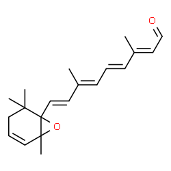 ChemSpider 2D Image | Retinal, 3,4-didehydro-5,6-epoxy-5,6-dihydro- | C20H26O2