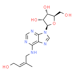 ChemSpider 2D Image | N-[(2Z)-4-Hydroxy-2-methyl-2-buten-1-yl]adenosine | C15H21N5O5