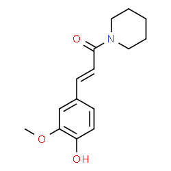 ChemSpider 2D Image | Piperidine, 1-(3-(4-hydroxy-3-methoxyphenyl)-1-oxo-2-propenyl)- | C15H19NO3