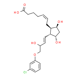 ChemSpider 2D Image | (5Z)-7-{(1R,2R,3S,5S)-2-[(1E)-4-(3-Chlorophenoxy)-3-hydroxy-1-buten-1-yl]-3,5-dihydroxycyclopentyl}-5-heptenoic acid | C22H29ClO6