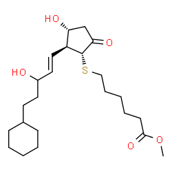 ChemSpider 2D Image | Methyl 6-({(1R,2S,3R)-2-[(1E)-5-cyclohexyl-3-hydroxy-1-penten-1-yl]-3-hydroxy-5-oxocyclopentyl}sulfanyl)hexanoate | C23H38O5S