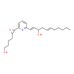 ChemSpider 2D Image | (1E,5E)-1-{6-[3-(4-Hydroxybutyl)-2-oxiranyl]-2-pyridinyl}-1,5-undecadien-3-ol | C22H33NO3
