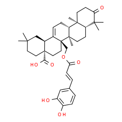ChemSpider 2D Image | 27-{[(2E)-3-(3,4-Dihydroxyphenyl)-2-propenoyl]oxy}-3-oxoolean-12-en-28-oic acid | C39H52O7