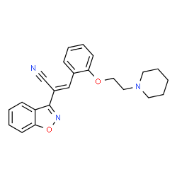ChemSpider 2D Image | 2-(1,2-Benzisoxazol-3-yl)-3-(2-(2-piperidinoethoxy)phenyl)acrylonitrile | C23H23N3O2