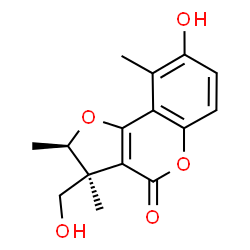 ChemSpider 2D Image | (2R,3S)-8-Hydroxy-3-(hydroxymethyl)-2,3,9-trimethyl-2,3-dihydro-4H-furo[3,2-c]chromen-4-one | C15H16O5