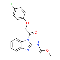 ChemSpider 2D Image | Methyl {1-[(4-chlorophenoxy)acetyl]-1H-benzimidazol-2-yl}carbamate | C17H14ClN3O4