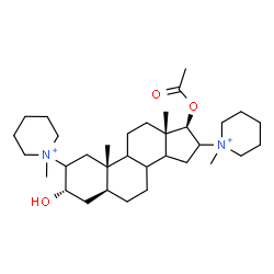 ChemSpider 2D Image | (3alpha,5alpha,8xi,9xi,14xi,17beta)-17-Acetoxy-3-hydroxy-2,16-bis(1-methyl-1-piperidiniumyl)androstane | C33H58N2O3