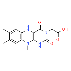 ChemSpider 2D Image | (7,8,10-Trimethyl-2,4-dioxo-1,4,5,10-tetrahydrobenzo[g]pteridin-3(2H)-yl)acetic acid | C15H16N4O4