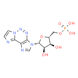 ChemSpider 2D Image | 3-(5-O-Phosphono-beta-D-ribofuranosyl)-3H-diimidazo[1,2-c:4',5'-e][1,2,3]triazine | C11H13N6O7P