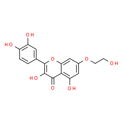 ChemSpider 2D Image | 2-(3,4-Dihydroxyphenyl)-3,5-dihydroxy-7-(2-hydroxyethoxy)-4H-chromen-4-one | C17H14O8