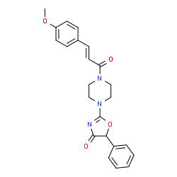 ChemSpider 2D Image | 1-(4-Methoxycinnamoyl)-4-(5-phenyl-4-oxo-2-oxazolin-2-yl)piperazine | C23H23N3O4