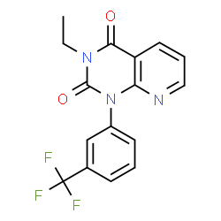 ChemSpider 2D Image | 3-Ethyl-1-(3-(trifluoromethyl)phenyl)pyrido(2,3-d)pyrimidine-2,4(1H,3H)-dione | C16H12F3N3O2