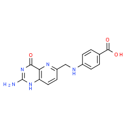 ChemSpider 2D Image | 4-{[(2-Amino-4-oxo-1,4-dihydropyrido[3,2-d]pyrimidin-6-yl)methyl]amino}benzoic acid | C15H13N5O3