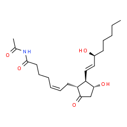 ChemSpider 2D Image | (5Z,11alpha,13E,15S)-N-Acetyl-11,15-dihydroxy-9-oxoprosta-5,13-dien-1-amide | C22H35NO5