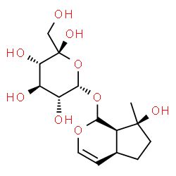 ChemSpider 2D Image | (2S,3S,4R,5R,6S)-2-(Hydroxymethyl)-6-{[(4aS,7S,7aR)-7-hydroxy-7-methyl-1,4a,5,6,7,7a-hexahydrocyclopenta[c]pyran-1-yl]oxy}tetrahydro-2H-pyran-2,3,4,5-tetrol | C15H24O9