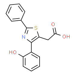 ChemSpider 2D Image | [4-(2-Hydroxyphenyl)-2-phenyl-1,3-thiazol-5-yl]acetic acid | C17H13NO3S