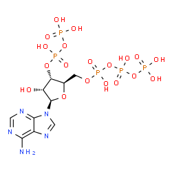 ChemSpider 2D Image | Adenosine 5'-(tetrahydrogen triphosphate) 3'-(trihydrogen diphosphate) | C10H18N5O19P5