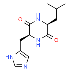 ChemSpider 2D Image | (3S,6S)-3-(1H-Imidazol-5-ylmethyl)-6-isobutyl-2,5-piperazinedione | C12H18N4O2