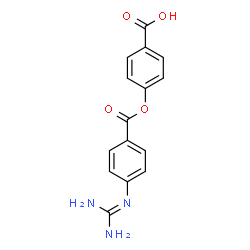 ChemSpider 2D Image | 4-({4-[(Diaminomethylene)amino]benzoyl}oxy)benzoic acid | C15H13N3O4