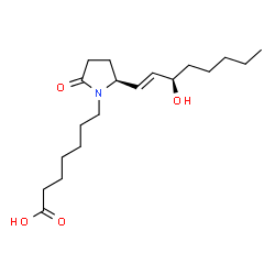 ChemSpider 2D Image | 7-{(2S)-2-[(1E,3R)-3-Hydroxy-1-octen-1-yl]-5-oxo-1-pyrrolidinyl}heptanoic acid | C19H33NO4